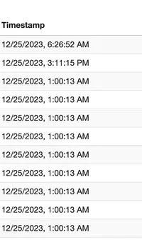 output from postman after the timestamp field is formatted first